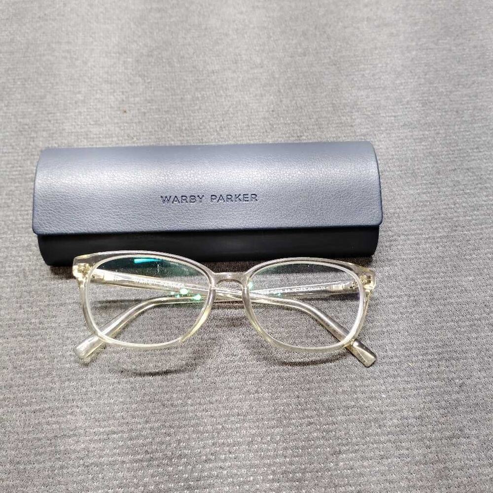 Warby Parker Clemens Eyeglasses Frames Only Clear Acetate Oval Full Rim